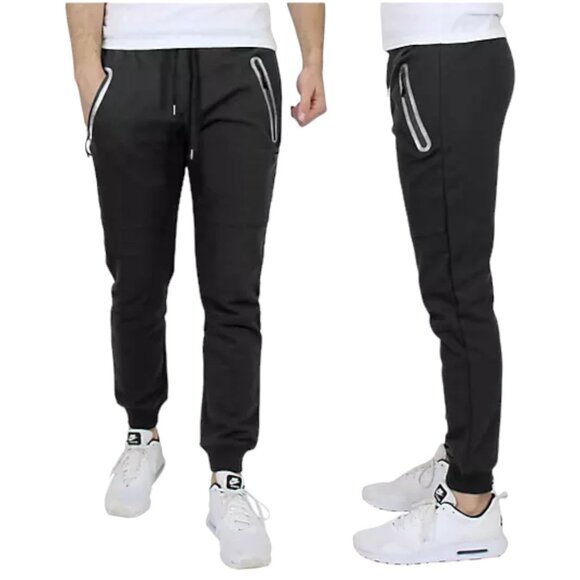 LYREBIRD ATELIER Slim Fit Fleece Jogger‎ Sweatpants In Charcoal - Size Large - Picture 1 of 6